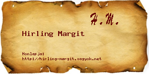 Hirling Margit névjegykártya